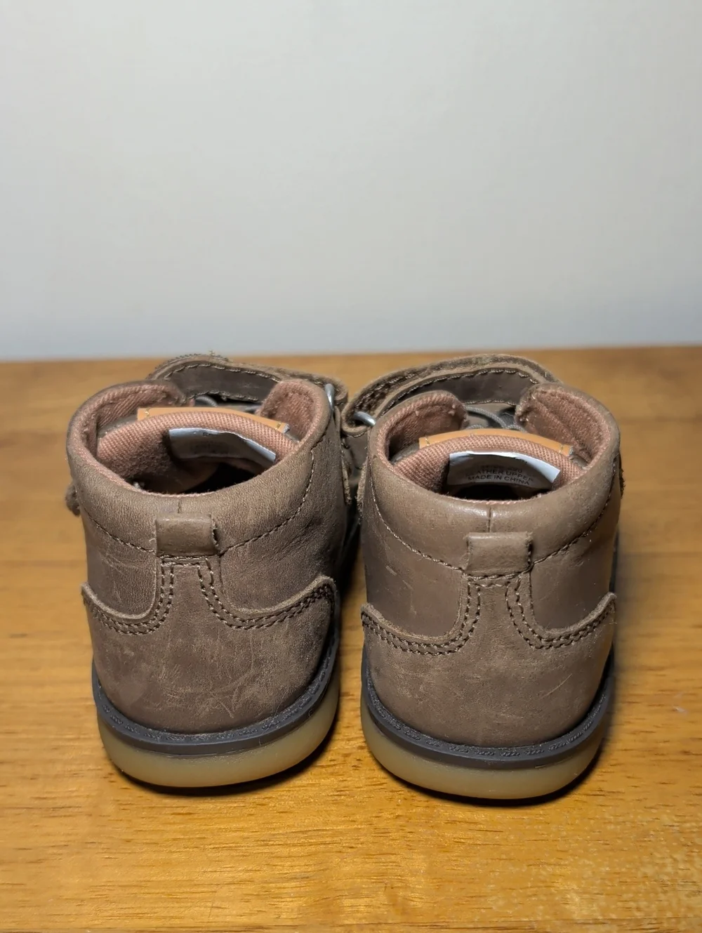 Stride Rite Quinn Leather Boot Brown Memory Foam Hook & Loop Toddler Boy Size 6M